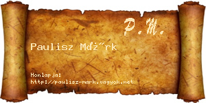 Paulisz Márk névjegykártya